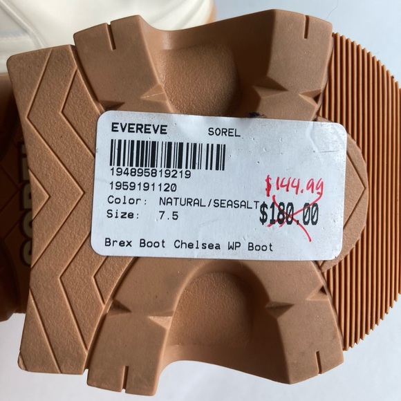 New Sorel Natural Seasalt Waterproof Leather Lug Outsole Chelsea Boots size 7.5 - Picture 13 of 14
